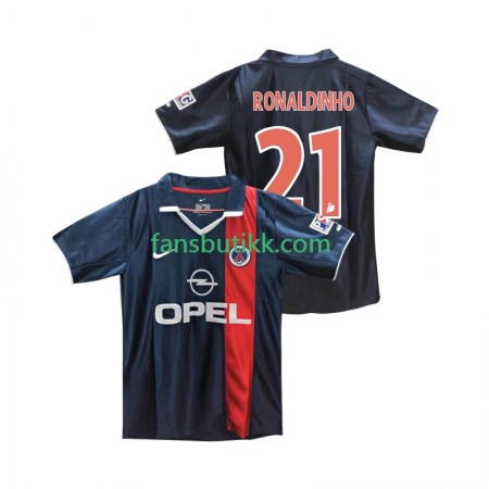 Fotballdrakt Paris Saint-Germain RONALDINHO 21 2001 Retro Hjemmetrøye 2002 Kortermet